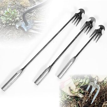 Weed Puller Tool,Garden Weed Pulling Tool,Uprooting Weeding Tool,Weed Remover Tool,4 Teeth Manganese Steel Forged Hand Weeder for Gardening...