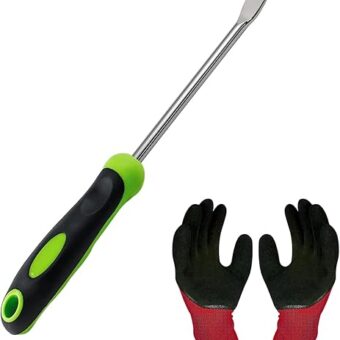 1 Pieces Hand Weed Puller Tool with Gloves, Stainless Steel Pronged Garden Weed Remover Tool, Garden Weeder Tool for Lawn Farmland Transplant...