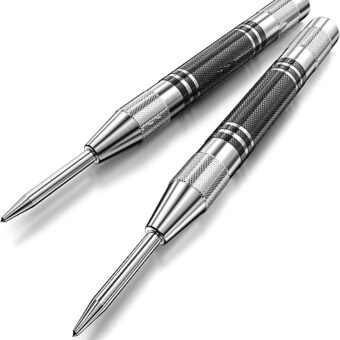 2 Pcs Premium Automatic Center Punch, 5 Inches Spring Loaded Center Punch with Adjustable, Metal Center Punch Work Exactly for Metal, Wood, Steel,...