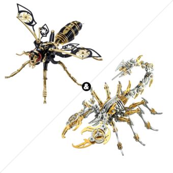 3D Metal Wasp Scorpion Puzzles for Adults: Metal Model Kits DIY Assembly Mechanical Puzzle Building Block Toys with Tool Brain Teaser Craft for...