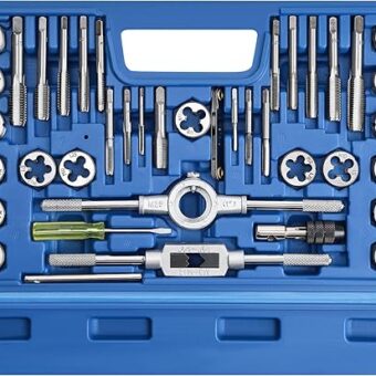 40pcs Metric Tap and Die Set, Metric Standard Rethreading Tool Kit, Coarse and Fine Threads for Cutting External and Internal Threads, Essential...