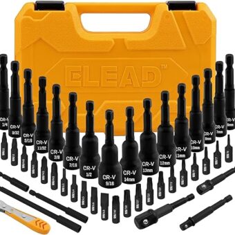 47-Piece Magnetic Nut Driver & Screwdriver Bit Set - Strong Magnetic Nut Drivers for Impact Drill, Power Nut Driver, Screwdriver Bit, Mini...