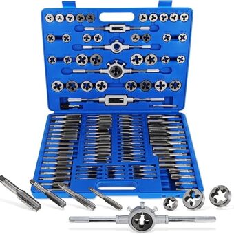 ABN Large Tap and Die Set Standard - 110 Piece Bolt and Pipe SAE Tap Sets for Threading