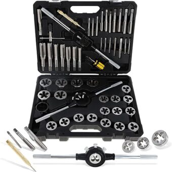 ABN Tap and Die Set Metric M6 to M24 - Large 51 Piece Bolt and Pipe Tap Sets for Threading