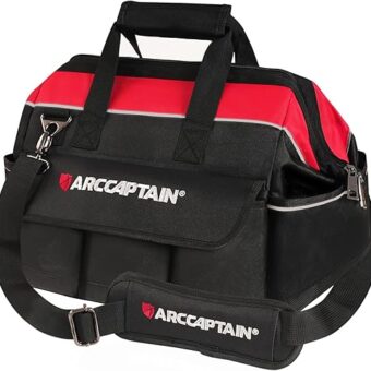 ARCCAPTAIN Tool Bag Large 16-inch Tool Bags for Men Tool Organizer for Electrician Craftsman Welding Tool Storage Bag Heavy Duty with Wide Mouth...