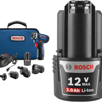 Bosch 12V 5-in-1 Cordless Electric Screwdriver Kit + 12V Max 3.0 Ah Lithium-Ion Battery