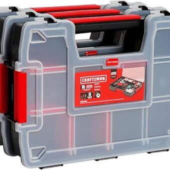 CRAFTSMAN Storage Organizer, Small Parts Organizer, 3-Packs with 10-Compartments, Lid Includes Secure Latch (CMST60964M)