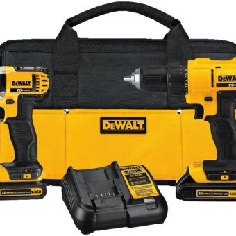 DEWALT 20V MAX Cordless Drill and Impact Driver, Power Tool Combo Kit with 2 Batteries and Charger (DCK240C2)