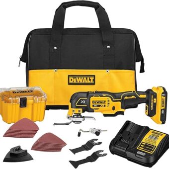 DEWALT 20V MAX XR Multi-Tool Kit, Oscillating Tool, 6-Speed, Quick Blade Change for Multi-Tool Needs, Cordless (DCS356D1)