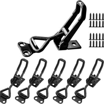 E-TING 6Pack Toggle Clamp Latch 100KG 220LBS Holding Capacity 4001Pull Latch Clamps Black Adjustable Quick Release Hasp Clamps for Smoker Cabinet...