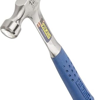 ESTWING Hammer - 12 oz Curved Claw with Smooth Face & Shock Reduction Grip - E3-12C