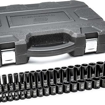 GEARWRENCH 39 Piece 1/2inch Drive 6 Point Impact Socket Set, Standard & Deep, Metric - 84948N