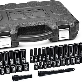 GEARWRENCH 44 Pc. 3/8" Drive 6 Point Standard & Deep Impact SAE/Metric Socket Set - 84916N