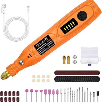 GOXAWEE Mini Cordless Rotary Tool Kit with 105pcs Accessories, USB Charging 5-Speed 18000rpm Multi-Purpose Art Craft Tool with 3.7V Li-ion Battery...