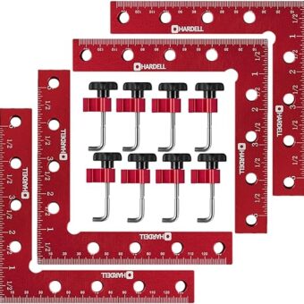 HARDELL 90 Degree Positioning Squares, Right Angle Clamps 5.5" x 5.5"(14 x 14cm) Aluminum Alloy Woodworking Carpenter, Corner Clamping Square Tool...