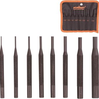 HORUSDY 8 Pieces Pin Punch Set, Kit Removing Repair Tool with Holder for Automotive, Watch Repair,Jewelry and Craft