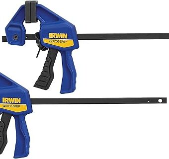 IRWIN QUICK-GRIP Bar Clamps for Woodworking, One-Handed, Micro, 4-1/4", 2 Pack (1964747)