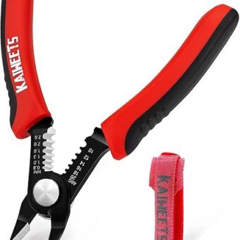 KAIWEETS Wire Cutters 6-Inch Flush Pliers with Supplementary Stripping, Cutting Pliers, Handy and Slim Diagonal Cutters, Sharp Snip