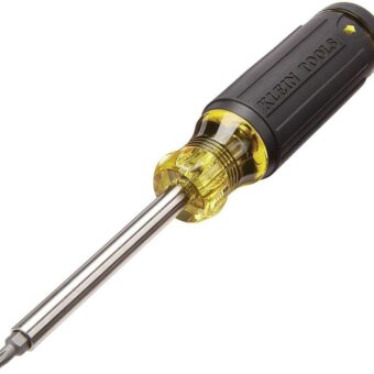 Klein Tools 32307 Multi-bit Tamperproof Screwdriver, 27-in-1 Tool with Torx, Hex, Torq and Spanner Bits with 1/4-Inch Nut Driver