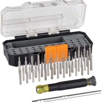 Klein Tools 32717 Precision Screwdriver Set with Case, All-in-One Multi-Function Repair Tool Kit Includes 39 Bits for Apple Products