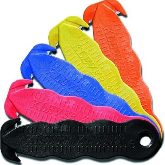 Klever Innovations Cutter Stainless Steel Package Opener, Safety Utility Cutter Assorted Colors 5 pcs, KLEVER - 5/PACK MIX