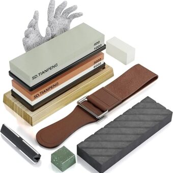 Knife Sharpening Stone - Dual Grit Whetstone 400/1000 3000/8000, Knife Sharpening Stone Set, Tpstone Knife Sharpener Tool,Easy to Use