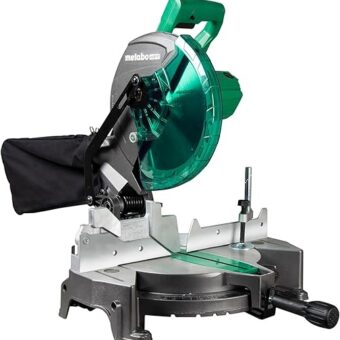 Metabo HPT Compound Miter Saw, 10" Miter Saw with Large Table Saw for woodworking, Power saw with 15-Amp Motor, Accurate Miter Angles, 0-45° Bevel,...