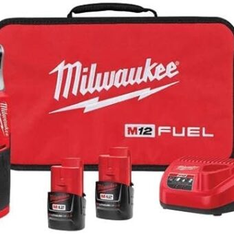 Milwaukee 2566-22 M12 FUEL Brushless Lithium-Ion 1/4 in. Cordless High Speed Ratchet Kit with 2 Batteries (2 Ah)