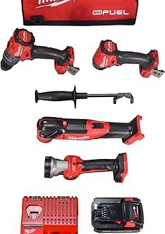 Milwaukee 3698-24MT 18V Fuel 4-Tool Cordless Combo Kit with 6.0Ah 3.0Ah Lithium Ion Batteries