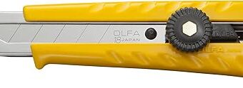 OLFA 18mm Heavy-Duty Utility Knife (L-1) - Multi-Purpose Custom Cutting Depth Utility Knife w/ Ergonomic Grip Handle & Snap-Off Blade, Replacement...