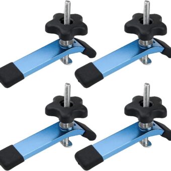 POWERTEC 71168-P2 T-Track Hold Down Clamp, 5-1/2” L x 1-1/8” W, 4 Pack, T Track Clamps for Woodworking