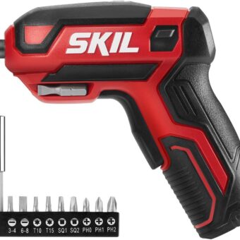 SKIL Rechargeable 4V Cordless Screwdriver Includes 9pcs Bit, 1pc Bit Holder, USB Charging Cable - SD561801