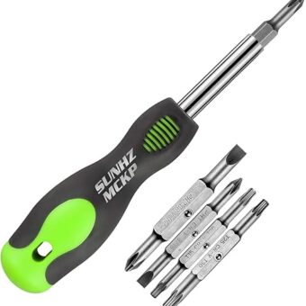 SUNHZMCKP 8 in 1 Screwdriver, Portable multi-purpose screwdriver set，High-Strength Bits, Phillips, Slotted, Torx，Suitable for outdoor and daily...