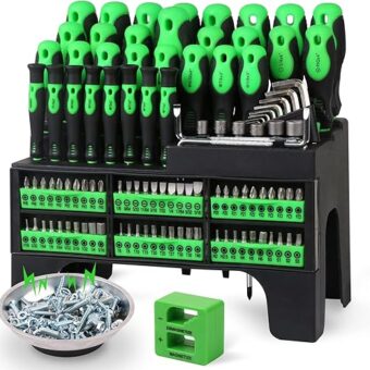 SWANLAKE 118PCS Magnetic Screwdrivers Set With Plastic Ranking,Tools For Men (118PCS)