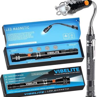 VIBELITE Extendable Magnetic Flashlight with Telescoping Magnet Pickup Tool-Cool Gadgets Gifts Idea & Fathers Day Dad Gifts for Men,...