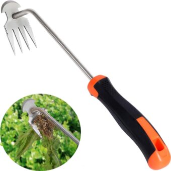 Weed Puller Tool, Weeding Artifact Uprooting Weeding Tool,4 Teethes Dual Purpose Manual Weeders,uprooting weeding tool,for Yard, Farm, Garden...