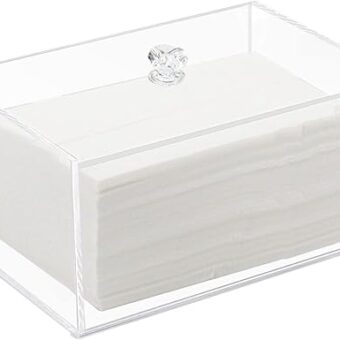 Weiai Acrylic Dryer Sheet Holder, Clear Dryer Sheets Box Container for Laundry Dispenser Storage