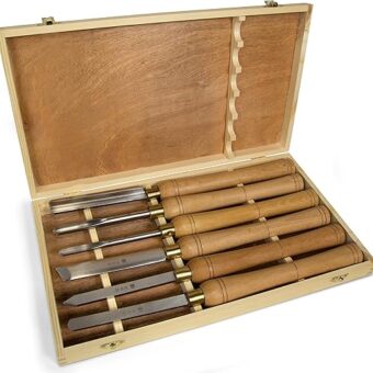 WEN CH11 6-Piece Artisan Chisel Set with 6-Inch High-Speed Steel Blades and 10-Inch England Beech Handles