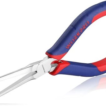 WORKPRO 6" Needle Nose Pliers, Mini Long Nose Pliers with Comfort Grip Handles, Pliers Needle Nose for Wire Wrapping, Crafts, Jewelry Making Supplies