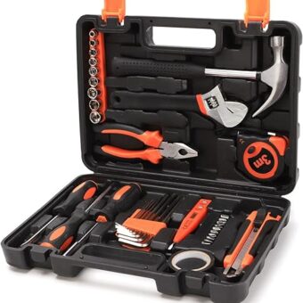 Yougfin 38-Piece Household Tool Set | Basic Hand Tools Kit with Toolbox | Ideal for Home Repair & Maintenance