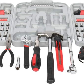 165 Piece Socket Wrench Auto Repair Tool Combination Package Mixed Tool Set Hand Tool Kit with Plastic Toolbox Storage Case