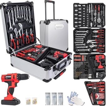 18V Electric Power Drill Set, Power Tool Set, Cordless Drill for Men, Household Home DIY Hand Tool Kits,18+1 Clutch Cordless Power Drill Set for...