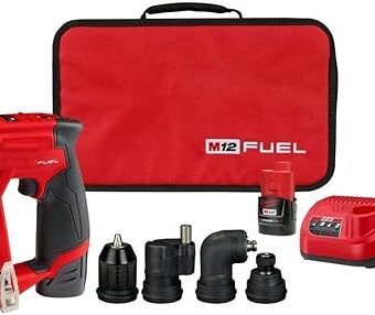 2505-22 Fits For Milwaukee M12 FUEL 12V Brushless Installation 4-in-1 Drill/Driver Kit, Red