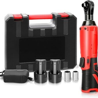 3/8 Cordless Electric Ratchet Wrench Wrenches Set 45 N.m 400RPM Power 12V 1300mAh, 2 Sockets (10mm 12mm) And Charger Trigger Angle Tool (6 Sets)