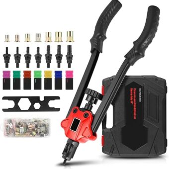 [80-Pcs] Universal Black 3-in-1 14" Wrench Rivet Nut Tool Set DIY Repair Hand Tool Kit Set for Home Household Office Warehouse With Carring Case