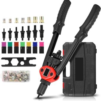 [84-Pcs] Universal Black 12" Wrench Rivet Nut Tool Set DIY Repair Hand Tool Kit Set for Home Household Office Warehouse With Carring Case