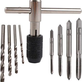 9PC T-Handle Tap Wrench Kit HSS Tap Holder Wrench 3mm-6mm Machine Thread Taps Set Tapping Threading Tool Set