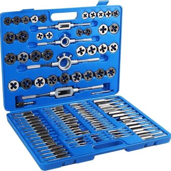 ABN Large Tap and Die Set Metric - 110 Piece Bolt and Pipe Tap Sets for Threading