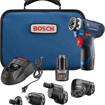 Bosch GSR12V-140FCB22 Cordless Electric Screwdriver 12V Kit - 5-In-1 Multi-Head Power Drill Set