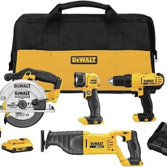 DEWALT 20V MAX Power Tool Combo Kit, 4-Tool Cordless Power Tool Set with Battery and Charger (DCK445D1M1)